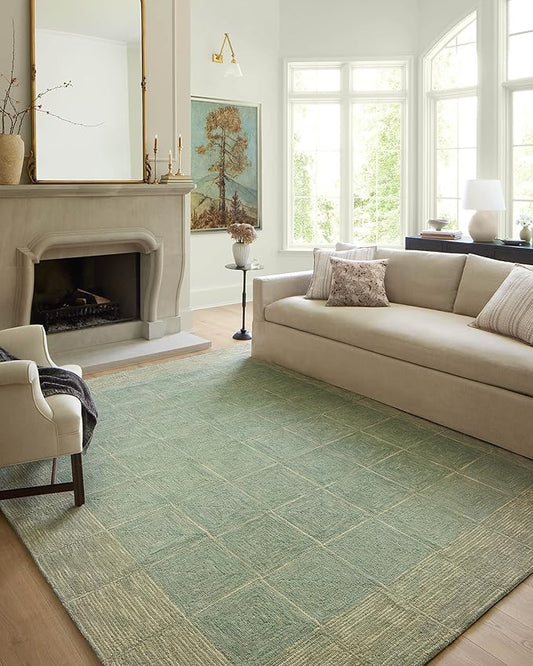 Loloi Chris Loves Julia Francis Collection FRA-02 Green/Natural 9'-3" x 13' Area Rug