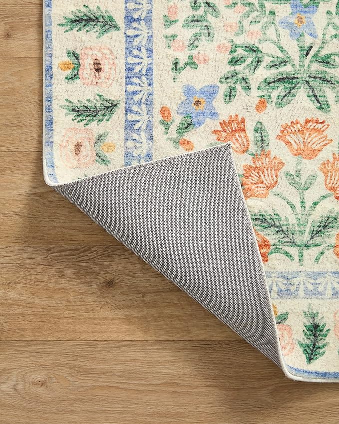Loloi Rifle Paper Co. Eden Collection EDE-02 Mughal Garden Cream 2'-3" x 3'-9" Accent Rug feat. CloudPile™