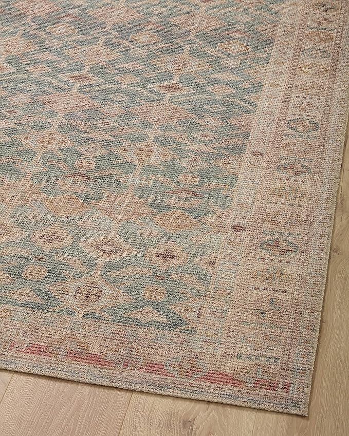 Loloi Angela Rose Aubrey Collection AUB-02 Aqua/Sand 7'-6" x 9'-6", .19" Pile Height, Area Rug