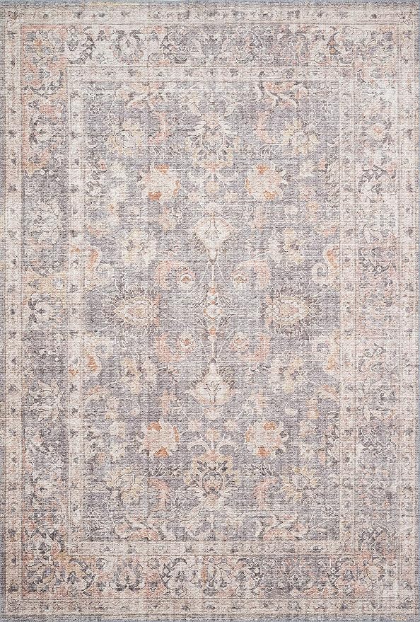 Loloi Skye Collection SKY-01 Grey/Apricot 8'-0" x 8'-0" Round Area Rug
