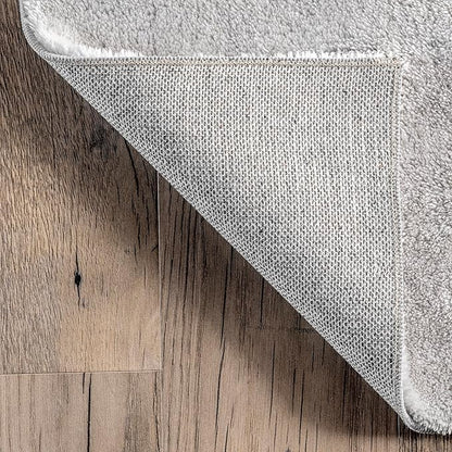 nuLOOM 6' Square Cozy Plush SuperiorWash Area Rug, Machine Washable, Non-Slip, Soft Fluffy Shag Carpet for Living Room Bedroom Kids Room Nursery Home Decor, Loni Beige