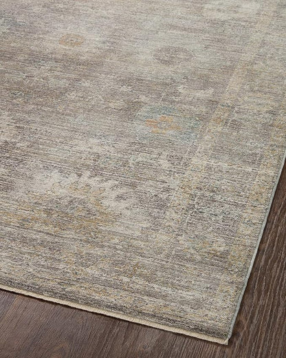 Loloi Magnolia Home by Joanna Gaines Millie Collection MIE-05 Stone/Natural 7'-10" x 7'-10", .25" Pile Height, Round Area Rug