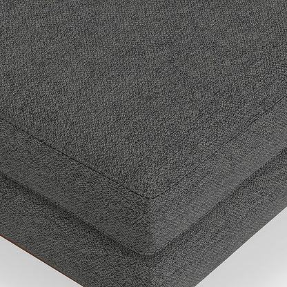 SIMPLIHOME Morrison 33-inch Wide Table Ottoman in Charcoal Grey Woven-Blend Fabric, Multifunctional Footrest, Coffee Table, or Extra Seating for Living Room, Mid-Century Modern Style