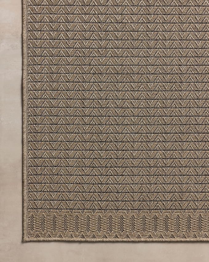Loloi Chris Loves Julia Providence Collection PRC-05 Natural/Graphite 8'-6" x 12', .12" Pile Height, Indoor/Outdoor Area Rug