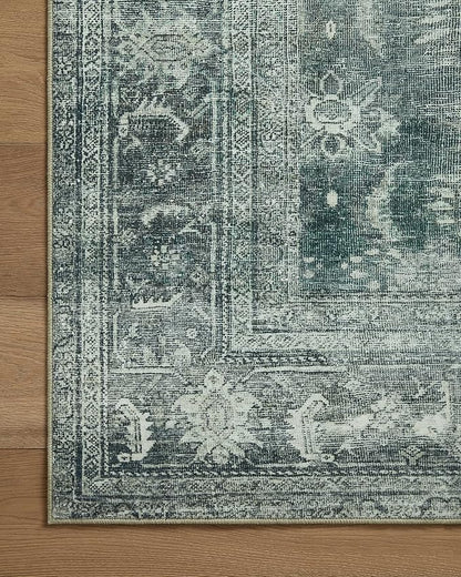 Loloi Magnolia Home by Joanna Gaines Banks Collection BAN-03 Blue/Lagoon 2'-3" x 3'-9" .13" Pile Height, Machine Washable, Accent Rug