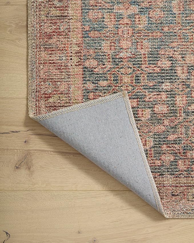 Loloi Angela Rose Aubrey Collection AUB-04 Blue/Terracotta 2'-6" x 7'-6", .19" Pile Height, Runner Rug