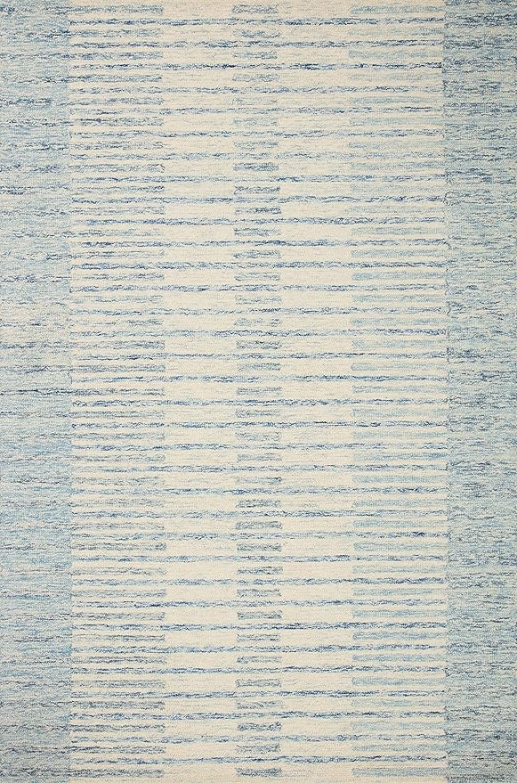Loloi Chris Loves Julia Chris Collection CHR-01 Ivory/Denim 2'-6'' x 11'-6'', .50" Pile Height, Runner Rug