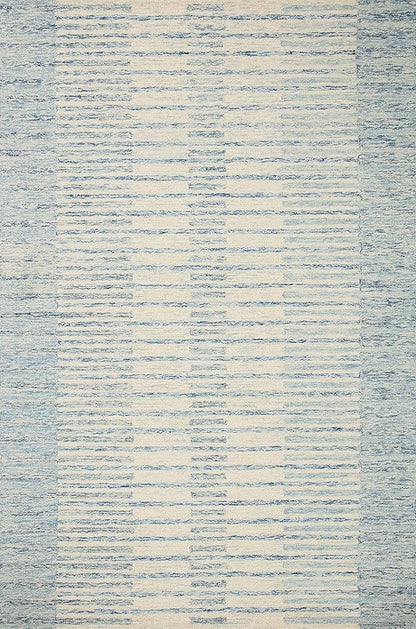 Loloi Chris Loves Julia Chris Collection CHR-01 Ivory/Denim 2'-6'' x 11'-6'', .50" Pile Height, Runner Rug