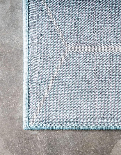 Unique Loom Trellis Frieze Collection Area Rug - Geometric (7' 1" x 10', Light Blue/ Ivory)