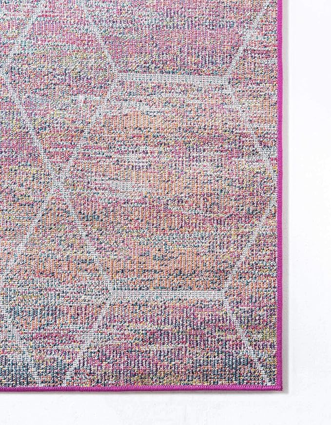 Unique Loom Trellis Frieze Collection Area Rug - Geometric (5' x 8', Multi/ Ivory)