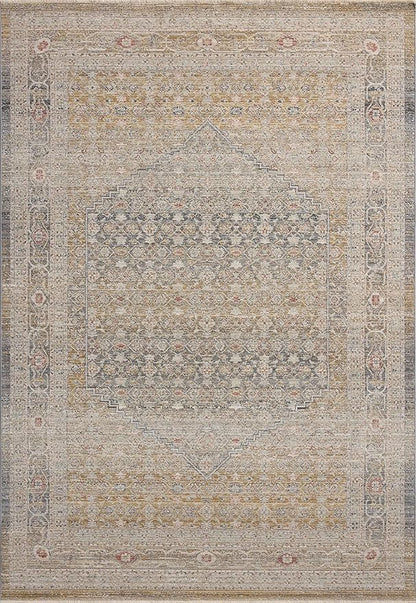 Loloi Chris Loves Julia Ida Collection IDA-02 Stone/Gold 9'-3" x 13'-1", .19" Pile Height, Area Rug