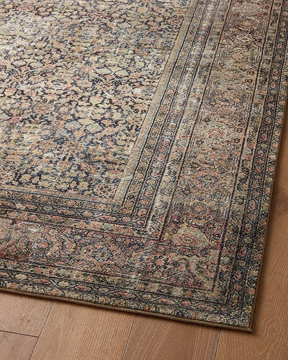 Loloi Amber Lewis Morgan Collection MOG-03 Denim/Multi 8'-3" x 11'-3" 38" Thick Area Rug feat. CloudPile, Neutral, Room Décor, Vintage Inspired, Livingroom, Bedroom, Dining Area