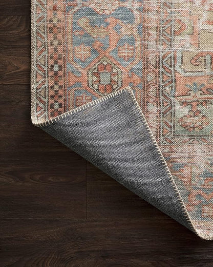 Loloi Loren Collection LQ-15 Terracotta/Sky 2'-6" x 7'-6" Runner Rug