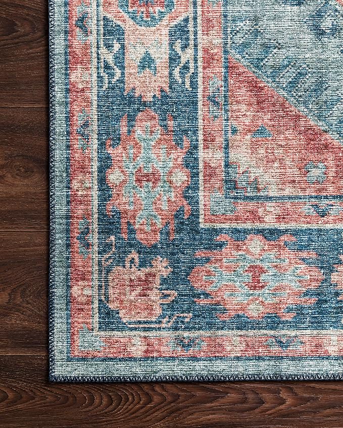 Loloi II Skye Collection SKY-03 Turquoise/Terracotta 3'-6" x 5'-6" Accent Rug