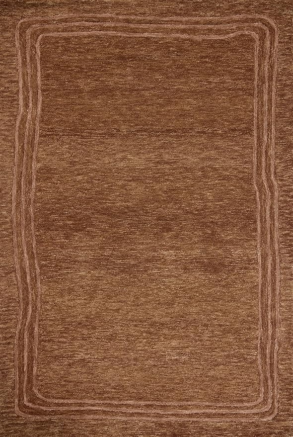 Loloi Leanne Ford Craven Collection CVN-02 Spice/Rose 5'-0" x 7'-6" Area Rug Geometrical, Patterned, Neutral, Living Room, Bedroom, Dining Room