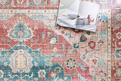 Loloi Skye Collection SKY-05 Brick/Ocean 6'-0" x 6'-0" Round Area Rug