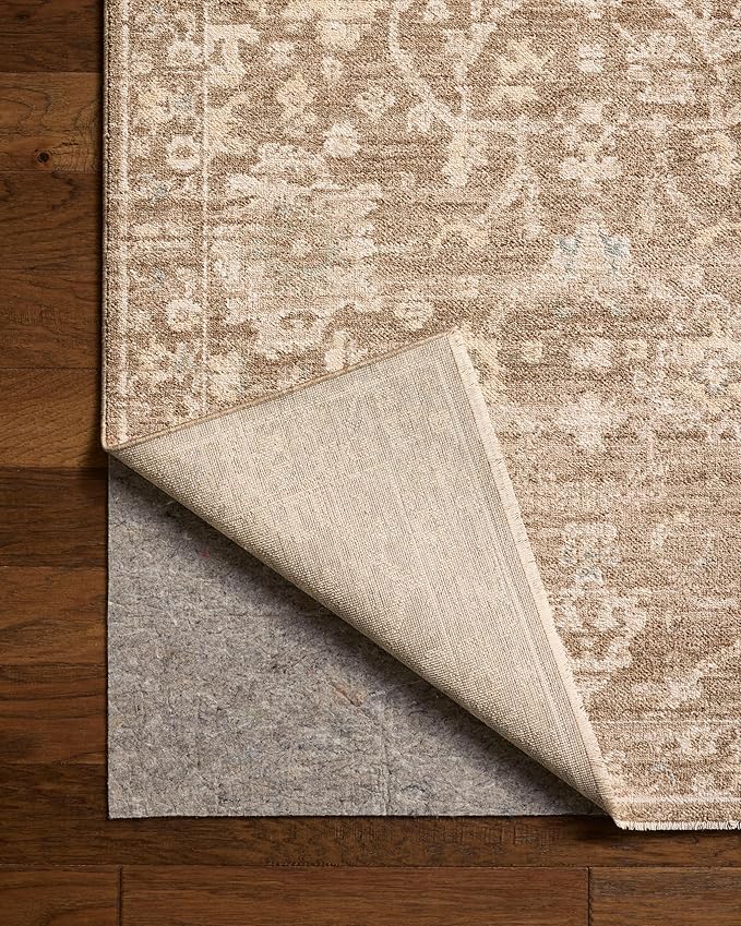 Loloi Chris Loves Julia Palma Collection PLM-09 Brown/Earth 9'-6" x 13'-1" Fringe Area Rug Vintage Style Boho Living Room Bedroom Carpet