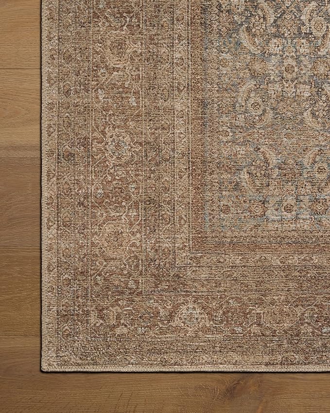 Loloi Amber Lewis Cambria Collection CBR-07 Ocean/Bark 2'-6" x 12'-0" Runner Rug Jute, Neutral, Vintage Style, Antique Tone, Living, Bedroom, Dining, Carpet
