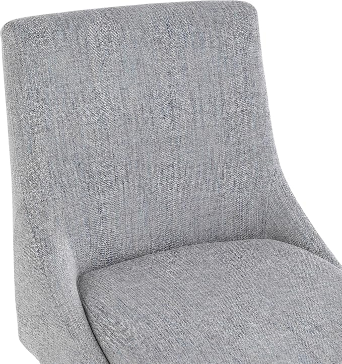 Bar Stools Set of 2, 26 Inch Upholstered Barstools with 14.2" High Back and Footrest, Swivel Counter Height Barstools for Kitchen Island Home Bar Performance Fabric Gray