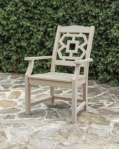 Martha Stewart by POLYWOOD® Chinoiserie Dining Arm Chair in Green