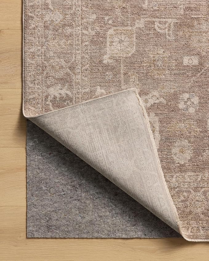 Loloi Chris Loves Julia Louisa Collection LOI-03 Taupe/Ivory 7'-10" x 7'-10", .38" Pile Height, Round Area Rug