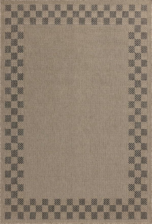 Loloi Chris Loves Julia Providence Collection PRC-01 Natural/Charcoal 7'-6" x 7'-6", .12" Pile Height, Indoor/Outdoor Round Area Rug
