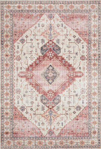 Loloi Skye Collection SKY-02 Ivory/Berry 2'-0" x 5'-0" Accent Rug