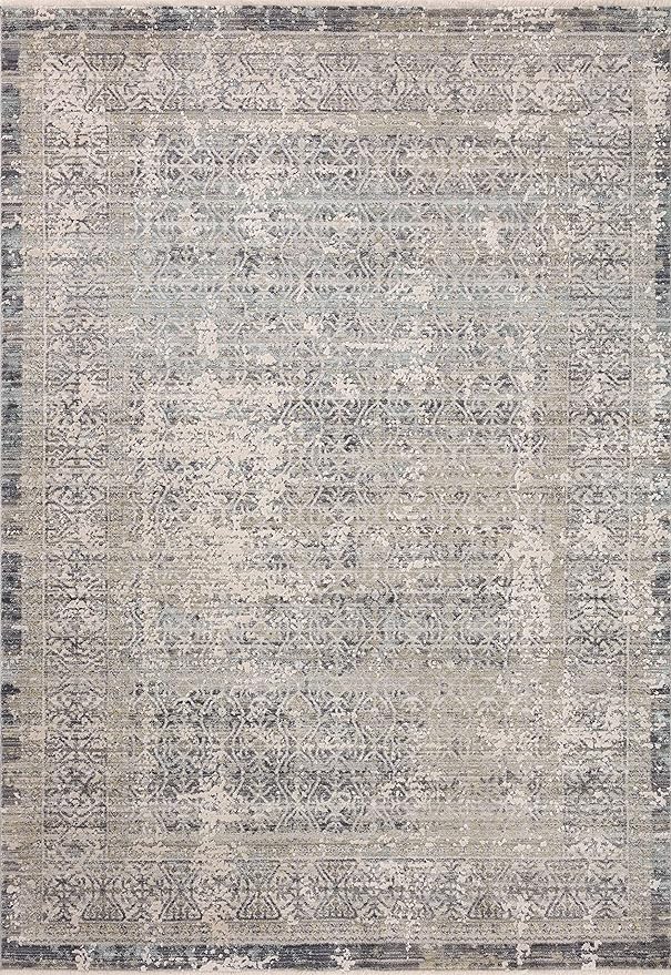 Loloi Amber Lewis Alie Collection ALE-04 Sky/Stone 2'-7'' x 10'-0'', .13'' Pile Height, Runner Rug