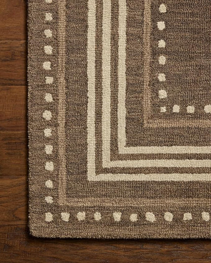 Loloi Chris Loves Julia Alfie Collection ALF-02 Bark/Natural 9'-3" x 13' Area Rug Wool Neutral Living Bedroom Dining Carpet