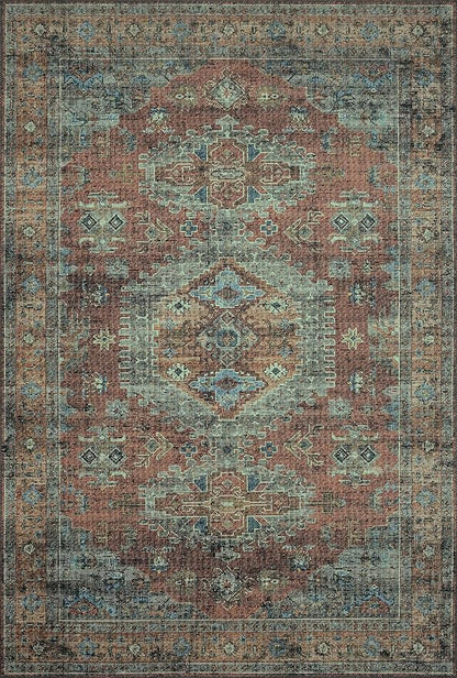 Loloi Skye Collection SKY-07 Terracotta/Sky 9'-0" x 12'-0" Area Rug