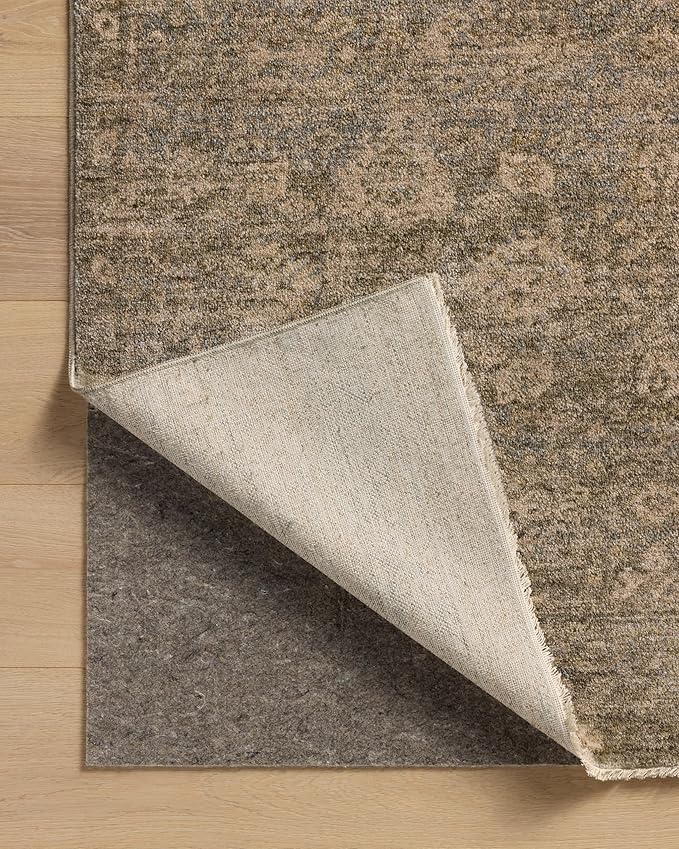 Loloi Magnolia Home by Joanna Gaines Junie Collection JUE-06 Lagoon/Natural 9'-6" x 9'-6", .38" Pile Height, Round Area Rug