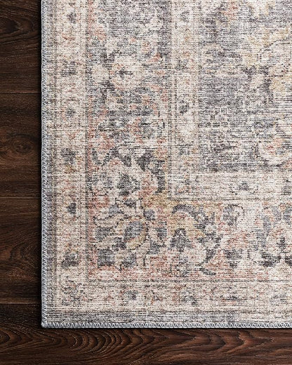 Loloi Skye Collection SKY-01 Grey/Apricot 6'-0" x 6'-0" Round Area Rug