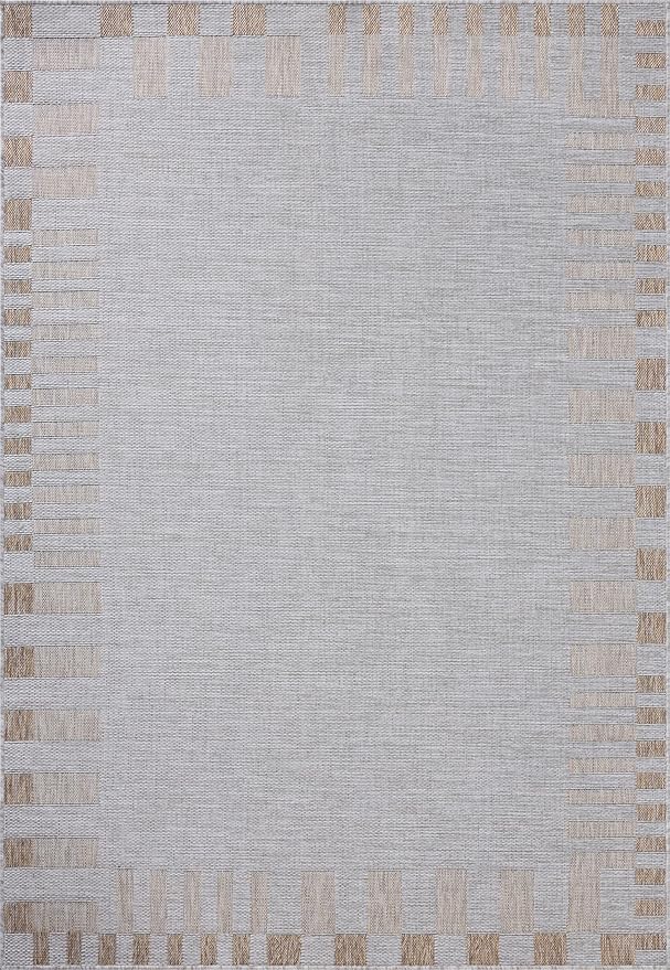 Loloi Amber Lewis Topanga Collection TOP-08 Silver/Natural 9'-2" x 12'-0" Indoor/Outdoor Area Rug