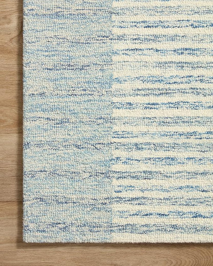 Loloi Chris Loves Julia Chris Collection CHR-01 Ivory/Denim 2'-6'' x 11'-6'', .50" Pile Height, Runner Rug