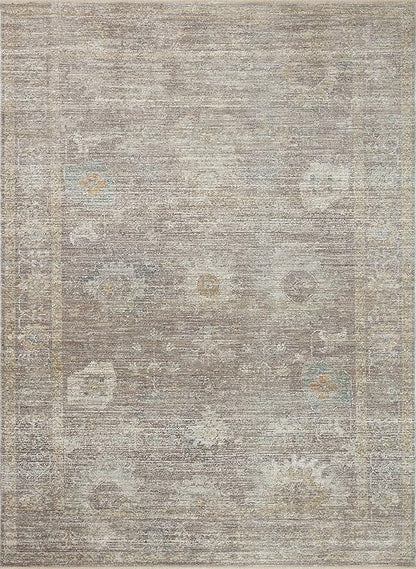 Loloi Magnolia Home by Joanna Gaines Millie Collection MIE-05 Stone/Natural 9'-6" x 13'-1", .25" Pile Height, Area Rug