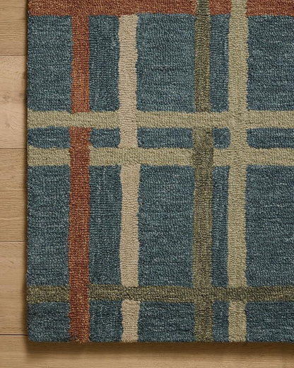 Loloi Magnolia Home by Joanna Gaines Waylon Collection WAY-01 Denim/Multi 2'-6" x 9'-9" Runner Rug