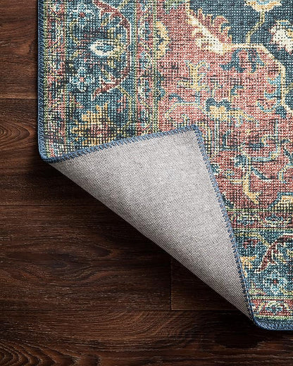 Loloi Skye Collection SKY-08 Denim/Brick 6'-0" x 6'-0" Round Area Rug