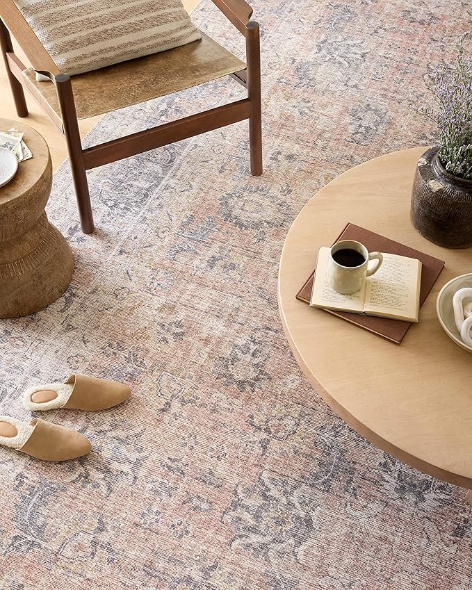 Loloi II Skye Collection SKY-01 Blush/Grey 5'-0" x 7'-6" Area Rug