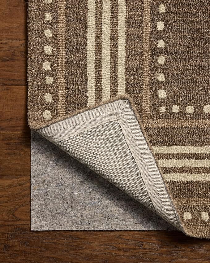Loloi Chris Loves Julia Alfie Collection ALF-02 Bark/Natural 2'-6" x 7'-6" Runner Rug Wool Neutral Living Bedroom Dining Carpet