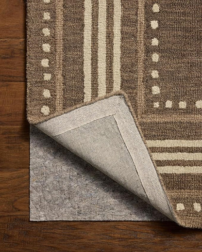 Loloi Chris Loves Julia Alfie Collection ALF-02 Bark/Natural 2'-6" x 7'-6" Runner Rug Wool Neutral Living Bedroom Dining Carpet