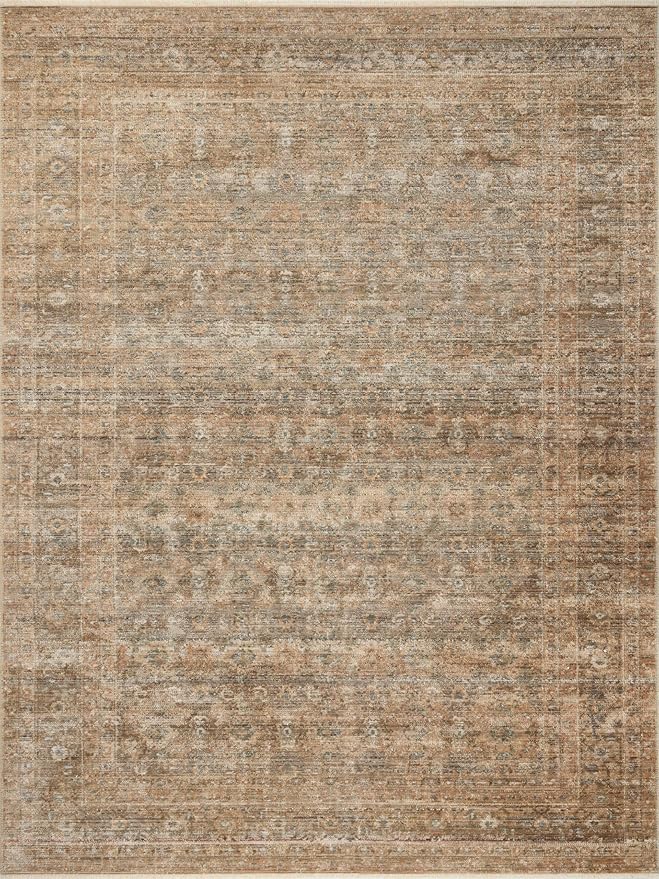 Loloi Amber Lewis Molly Collection MOL-06 Gold/Blue 6'-7" x 9'-2" Low Pile Area Rug