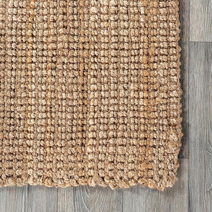 nuLOOM Ashli Solid Farmhouse Jute Runner Rug, 2' 6" x 10', Natural
