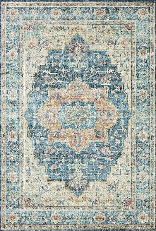 Loloi Skye Collection SKY-12 Ocean/Multi 2'-0" x 5'-0" Accent Rug