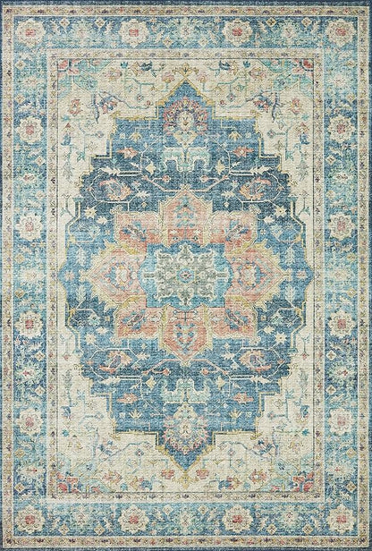 Loloi Skye Collection SKY-12 Ocean/Multi 6'-0" x 9'-0" Area Rug