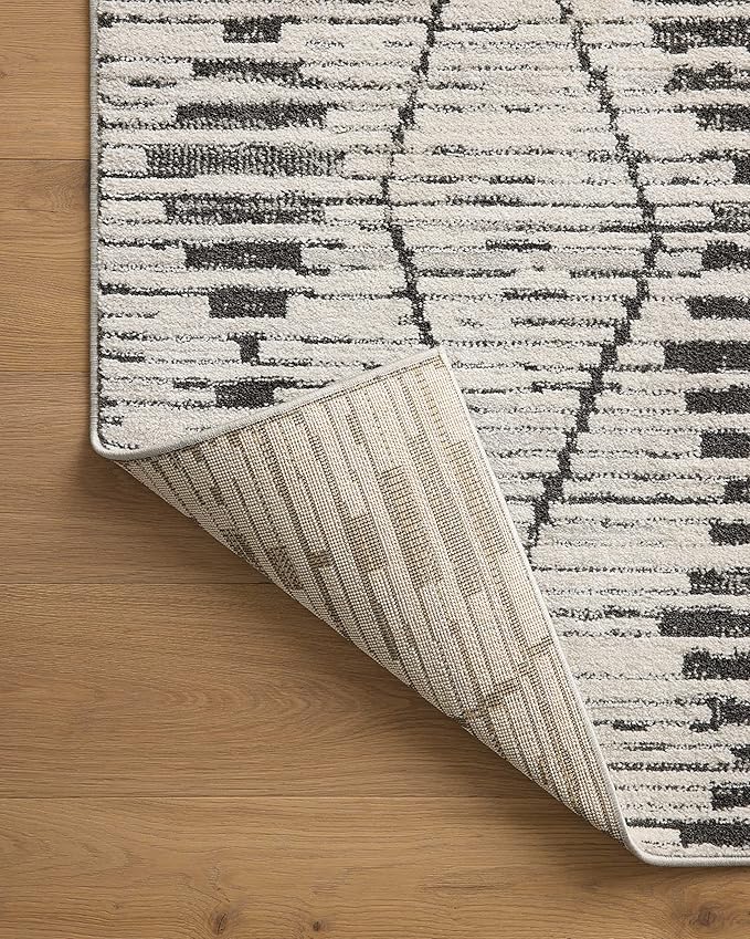 Loloi Kamala Collection KAM-02 Charcoal/Dove 6'-7" x 9'-6" Area Rug