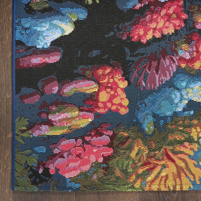 Nourison Home Color Splash Multicolor 4' x 6' Area Rug - Easy Clean, Non Shedding, Bed Room, Living Room, Dining Room, Kitchen (4' x 6')