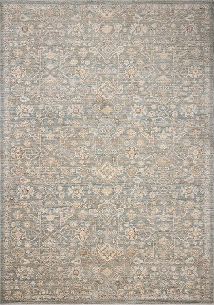 Loloi Chris Loves Julia Palma Collection PLM-05 Blue/Natural 2'-7" x 12'-0" Runner Rug Vintage Style Boho Living Room Bedroom Carpet