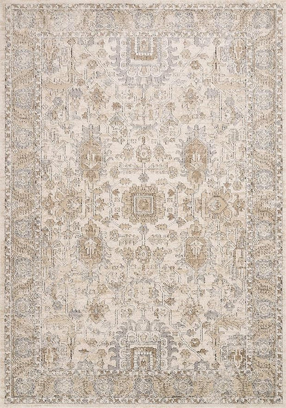 Loloi Teagan Collection TEA-03 Ivory/Sand 11'-6" x 15' Area Rug, Large, Soft Neutral Rug, High-Traffic for Living Room, Bedroom, Home Office, Dining Area