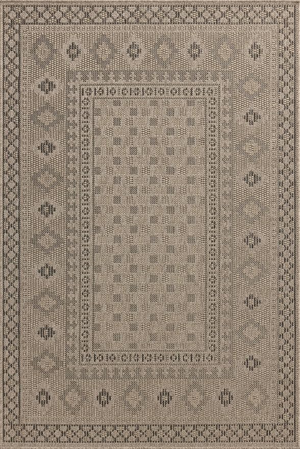 Loloi Chris Loves Julia Providence Collection PRC-07 Dove/Charcoal 5' x 7'-7", .12" Pile Height, Indoor/Outdoor Area Rug