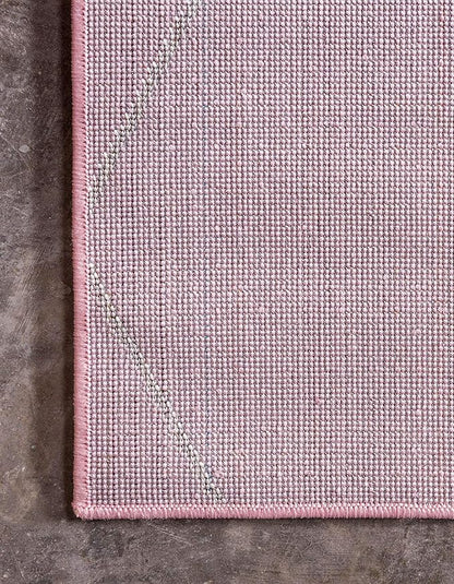 Unique Loom Trellis Frieze Collection Area Rug - Geometric (2' x 8' 8" Runner, Light Pink/ Ivory)